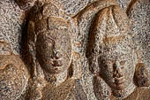 Mamallapuram - Tamil Nadu. The Varaha mandapa, panel of Gaya-Lakshmi 